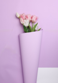 Пленка Листами Матовая двухсторонняя Сиреневый жемчуг/Сиреневый 58см/58см (1уп/10шт) Цена за лист