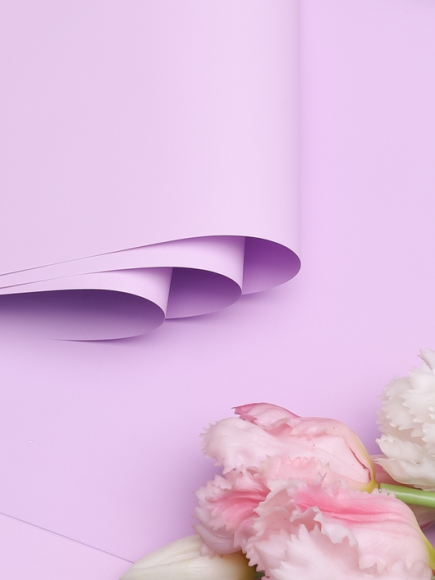 Пленка Листами Матовая двухсторонняя Сиреневый жемчуг/Сиреневый 58см/58см (1уп/10шт) Цена за лист Пленка Листами Матовая двухсторонняя Сиреневый жемчуг/Сиреневый 58см/58см (1уп/10шт) Цена за лист