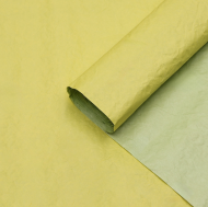 Бумага жатая двухцветная салатовый-желтый матовый 70см*5м