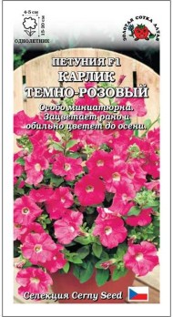 Цветы Петуния Карлик Тёмно Розовая ЦВ/П (СОТКА) 10шт однолетник 15-20см