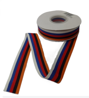 Лента Георгиевская тканевая Триколор 2,5см*25ярд