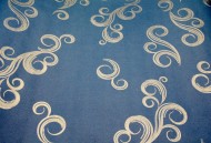 Бумага крафт Винтаж завитки золото/синий 70см*8,5м