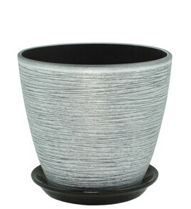 Кашпо Бутон №-РС-152 Роспись Лофт серое №-1 (D-12см-1лит)