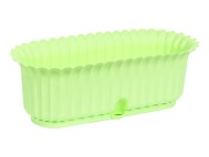 Горшок кактусница Рифлённый 300мм Салатовый с прикорневым поливом высота 11см