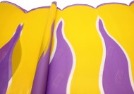 Пленка прозрачная с рисунком Пламя Сиренево-Желтый 70см/200гр