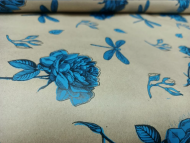 Бумага крафт Надежда ярко-голубой на коричневом 70см*10м