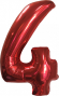 Шар ЦИФРА фольгированный № 4 40"102см Красный