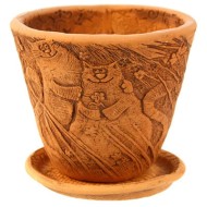 Кашпо Котики №2 (ЗОЛОТОЕ) D-16см