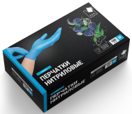 Перчатки нитриловые неопудренные Голубые р.М (100 штук)