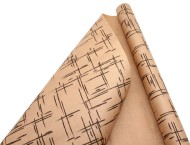 Бумага крафт Европа штрихи черный на коричневом 70см*8,5