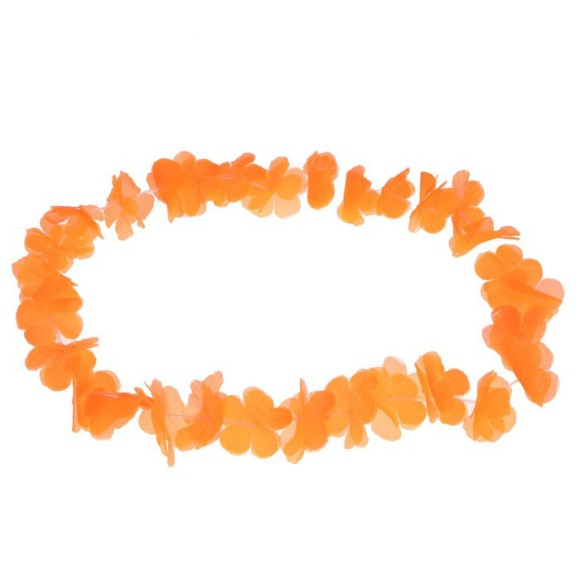 Ожерелье гавайское Цветочки Оранжевые 331925