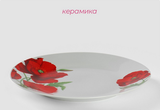 Тарелка керамическая Маки Арт-5034597 D-23см