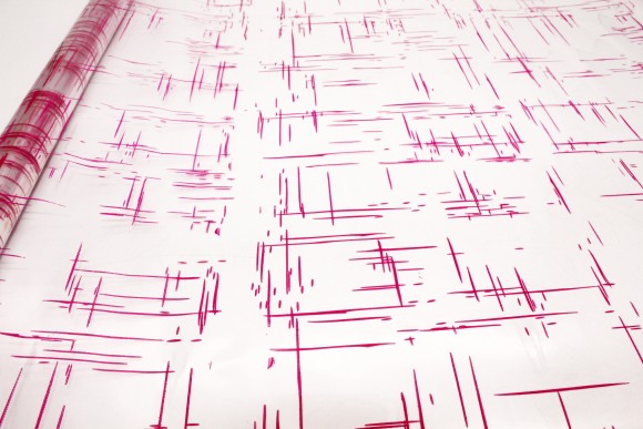 Пленка прозрачная с рисунком Граффити Ярко-Розовая 70см/200гр