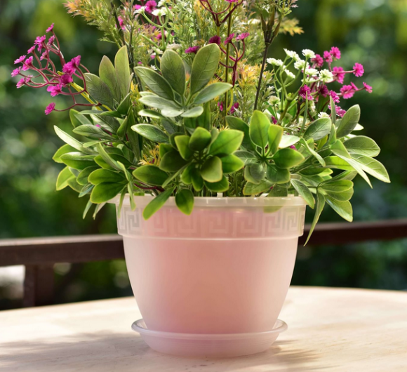 Горшок Антик 2,6лит D-19см Прозрачный с поддоном