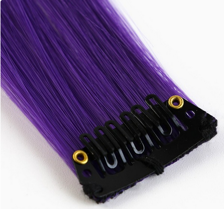 Цветная прядь на заколке Фиолетовая 50см Арт-6772424