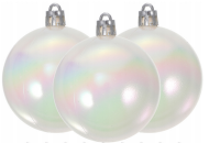 Елочное украшение Шары (8см/24шт) Белый Перламутр №