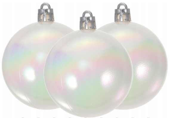 Елочное украшение Шары (8см/24шт) Белый Перламутр №