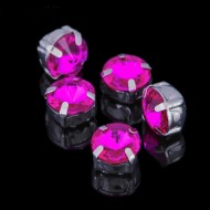 Стразы в цапах 8*8мм Малиновые в Серебре (1уп/5шт) 2328354