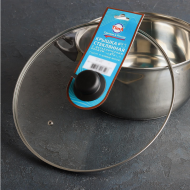 Крышка стеклянная 30см с металлическим ободом