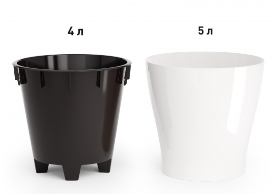 Горшок Лея 5лит Белый (с дренажной системой) Горшок Лея 5лит Белый (с дренажной системой)