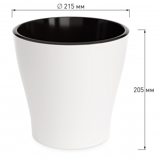 Горшок Лея 5лит Белый (с дренажной системой) Горшок Лея 5лит Белый (с дренажной системой)