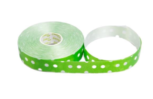 Лента Простая 2см*50ярд Горох Салатовая