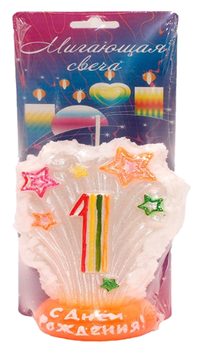 Свеча Цифра 1 Мигающая Салют 3501