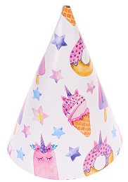Колпак бумажный Единороги сладости (16см/6шт) Арт-6903