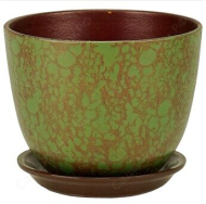 Кашпо Милан №-ЭФ-511 Призма Зеленое №-4 (D-22см/4,8л)