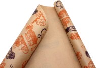 Бумага крафт Вояж Оранжевый/Фиолетовый 70см*10м