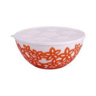 Салатник пластик Виктория с крышкой 1,3лит Оранжевый Арт-М-4213 (БАШ)