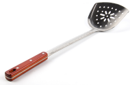 Шумовка-лопатка для казана 47см Перфорированная с Деревянной ручкой