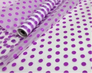Пленка матовая Горошек Сиреневая 60см/200гр