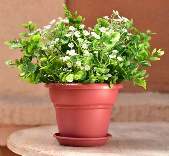 Горшок Милано 3,2лит D-22см Красный с поддоном