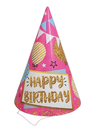 Колпак бумажный С Днем рождения Шары и Гирлянды 6шт Арт-2302949