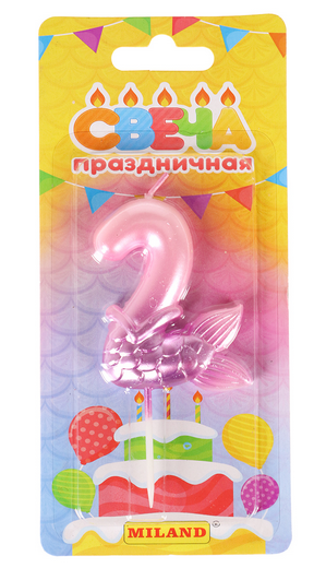 Свеча Цифра 2 Русалка 7240