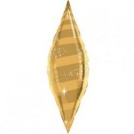 Шар фольгированный 40/102см Конус звездный вихрь золото HSOFG