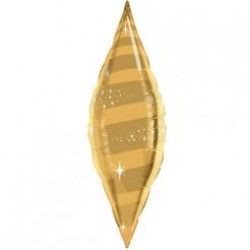 Шар фольгированный 40/102см Конус звездный вихрь золото HSOFG
