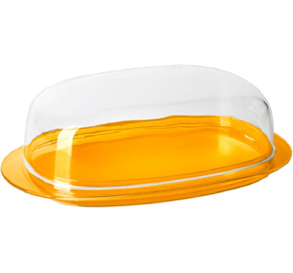 Маслёнка Кристалл Оранжевая Прозрачная М-1126 (М-пл)