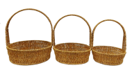 Корзина Набор Плетеных Джут 3шт Круглые D-19/22/25см
