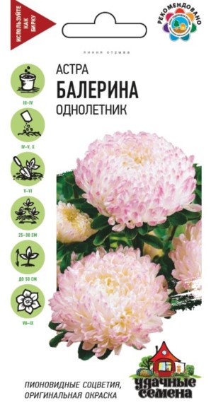 Цветы Астра Балерина ЦВ/П (ГАВРИШ) серия УДС 0,3гр однолетник до 50см