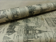 Бумага крафт Русь чёрный на коричневом 70см*10м