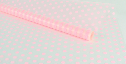 Пленка матовая Горошек Розовая 60см/200гр Пленка матовая Горошек Розовая 60см/200гр