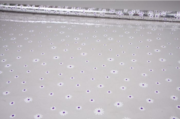 Пленка прозрачная с рисунком Маргаритки Бело-Сиреневые 70см/200гр