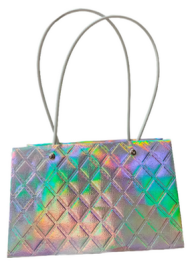 Сумочка для горшечных цветов 220*105*135мм Ромбы Серебро