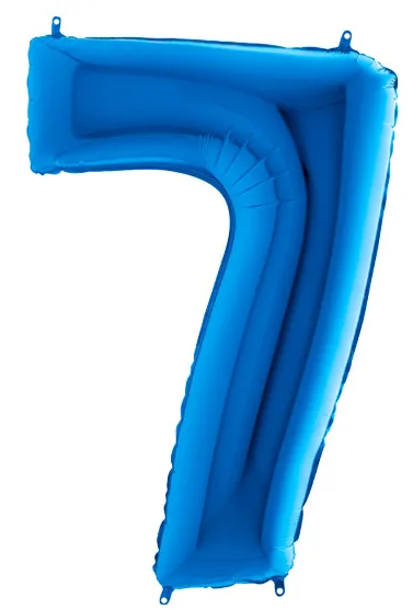 Шар ЦИФРА фольгированный № 7 40"102см Синий