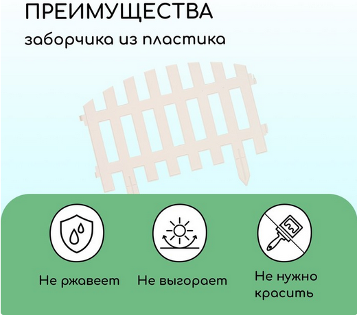 Заборчик пластиковый RENESSANS Белый 420*350мм (5секций)