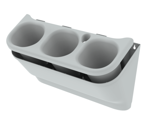 Горшок настенный Фитомодуль 590мм 3шт*2лит Серый (с прикорневым поливом)