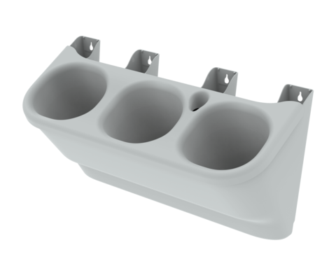 Горшок настенный Фитомодуль 590мм 3шт*2лит Серый (с прикорневым поливом)