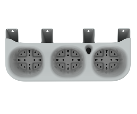Горшок настенный Фитомодуль 590мм 3шт*2лит Серый (с прикорневым поливом)